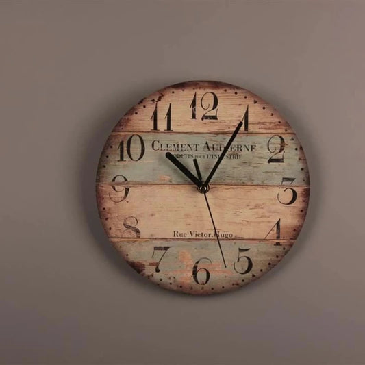 Wall Wooden Clocks for Coffee Houses, Brief Design, Silent Home, Cafe, Office, Wall Decor, Large Art, 23cm, 9in
