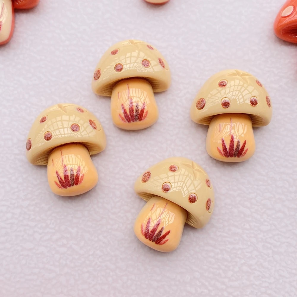 10Pcs New Resin Cartoon Mushroom Series Flat Back Cabochons Scrapbooking DIY Jewelry Craft Decoration Accessories