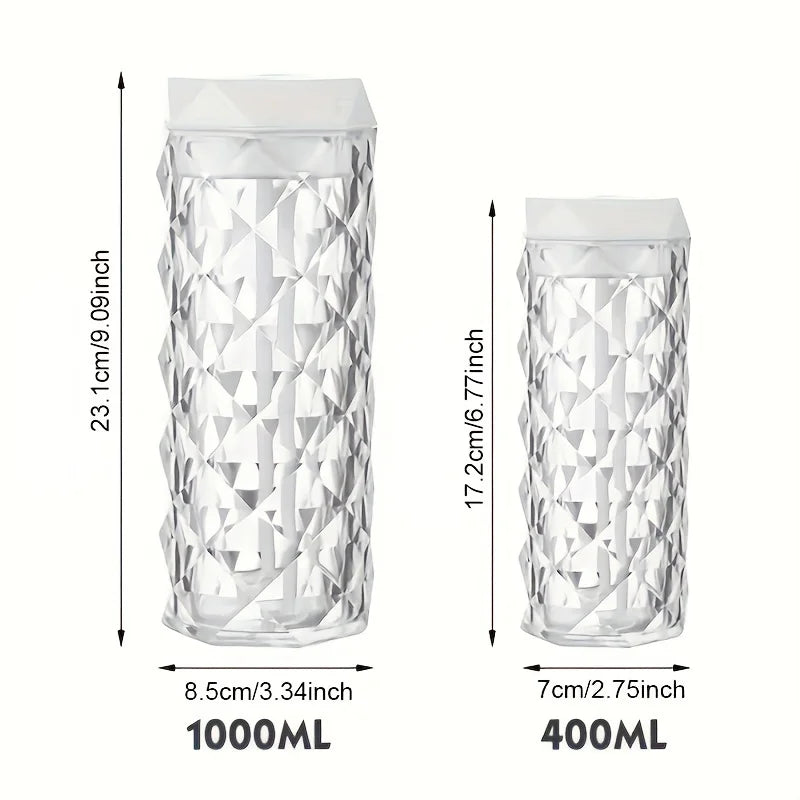 1Pcs 400/1000ml Colorful USB Crystal Humidifier with Aromatherapy and Air Purification for Bedroom and Desktop