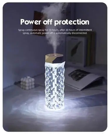 1Pcs 400/1000ml Colorful USB Crystal Humidifier with Aromatherapy and Air Purification for Bedroom and Desktop