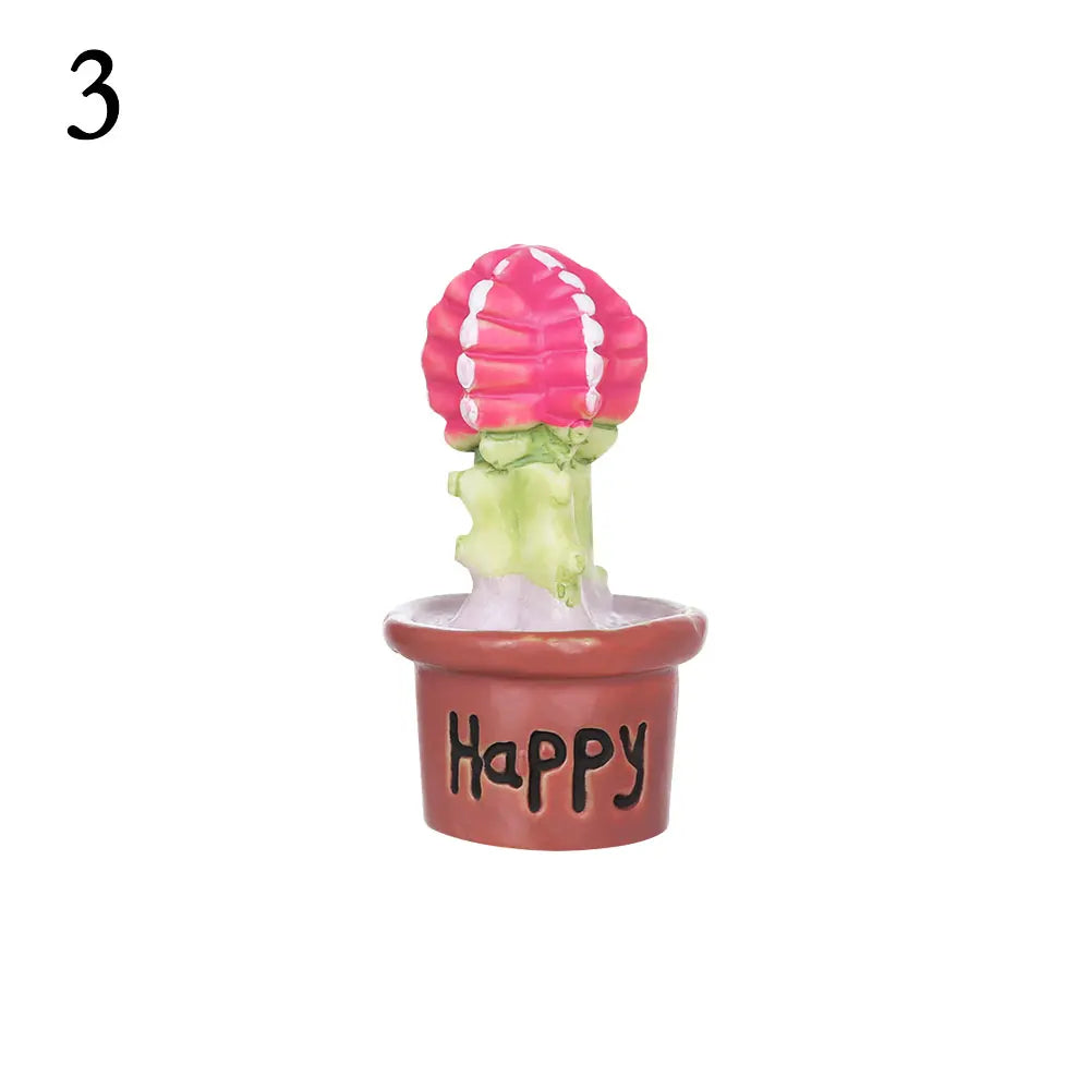 2.5-3.4cm 1/4Pcs Funny Cactus Flower Figurines Resin Cactus Miniatures Micro Ornaments DIY Mini Sculpture Decoration Crafts