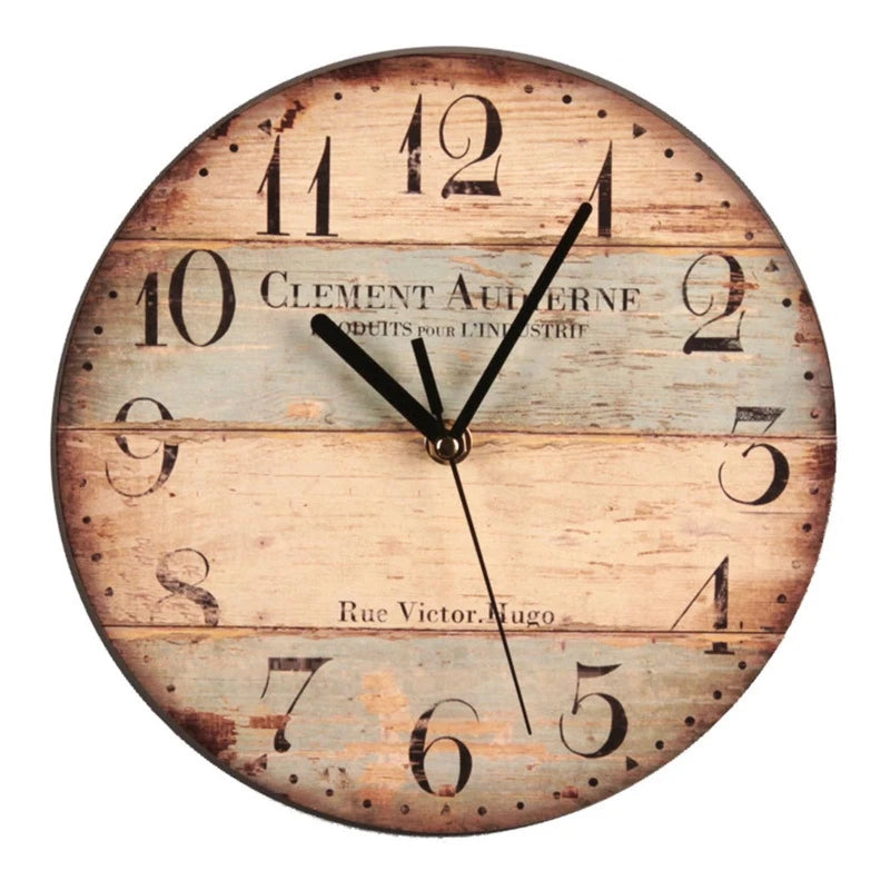 Wall Wooden Clocks for Coffee Houses, Brief Design, Silent Home, Cafe, Office, Wall Decor, Large Art, 23cm, 9in